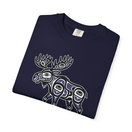 Moose Spirit Graphic Tee - Indigenous Style Formline Art T-Shirt