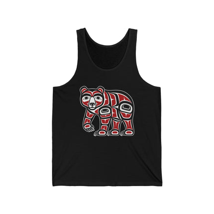 Stylized formline bear graphic featuring Northwest Coast indigenous art.