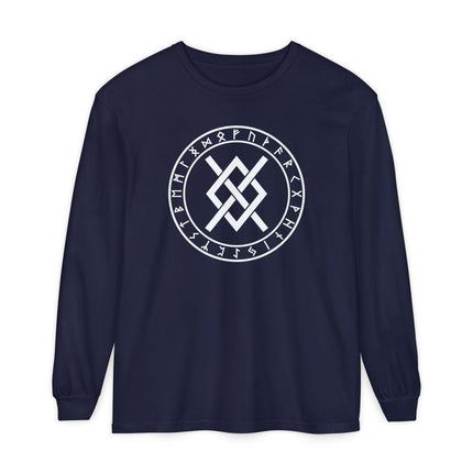 Gungnir Rune Circle T-Shirt | Odin's Spear Emblem Long Sleeve Tee
