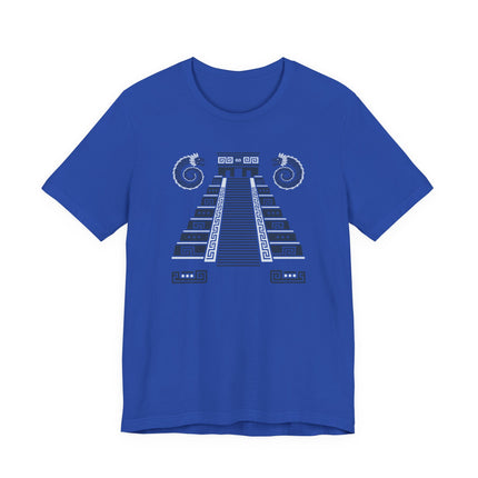 Mayan Pyramid T-Shirt | Gold Stepped Temple with Serpents Tee