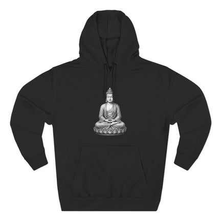 Meditating Buddha illustration on a lotus, symbolizing peace, mindfulness, and zen.