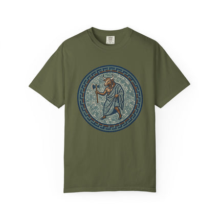 Greek Minotaur Mosaic T-Shirt | Mythology Labyrinth Axe Tee | Comfort Colors