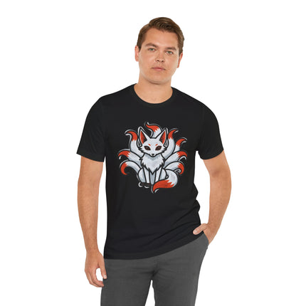 Nine Tailed Fox Kitsune T-Shirt | Japanese Mythology Spirit Fox Graphic Tee