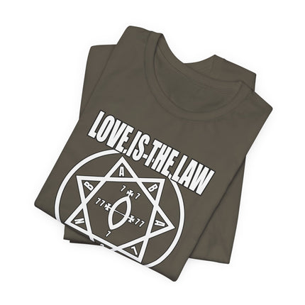 Love Is The Law Unicursal Hexagram T-Shirt | Thelema Crowley Magick | Babylon