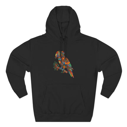 Huichol Parrot Spirit Animal Art Hoodie - Bohemian Mandala Bird Design