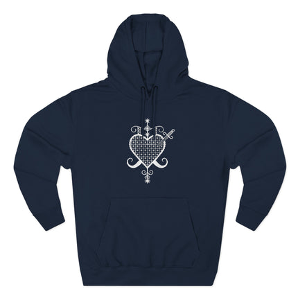 Erzulie Dantor Veve Gothic Voodoo Hoodie | Celestial Heart Sacred Geometry