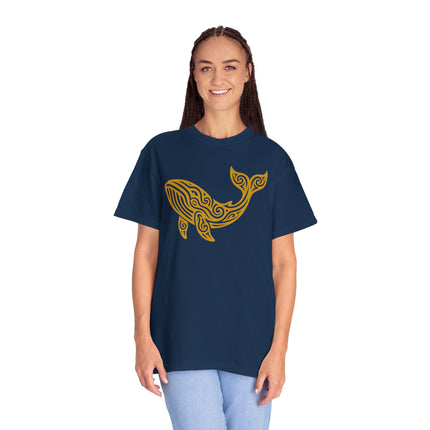 Intricate Tribal Whale T-Shirt | Ocean Animal Graphic Tee | Comfort Colors