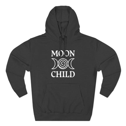 Moon Child Goddess symbol hoodie featuring celestial lunar print.