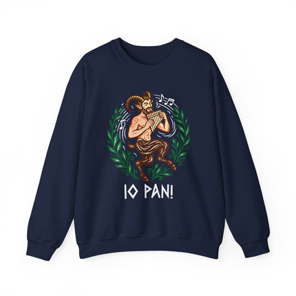Io Pan Greek God Sweatshirt | Pan Flute Mythology Graphic Pullover Sweatshirt