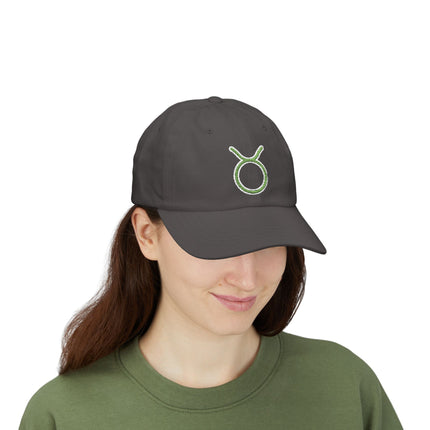 Taurus Zodiac Symbol Embroidered Baseball Cap | Green Astrology Hat