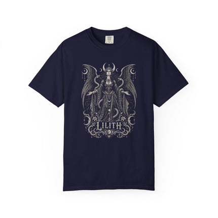Lilith T-Shirt | Winged Dark Fantasy Figure and Crescent Moons