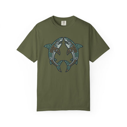 Mayan Sharks Symbol T-Shirt | Tribal Geometric Ocean Life Graphic Tee