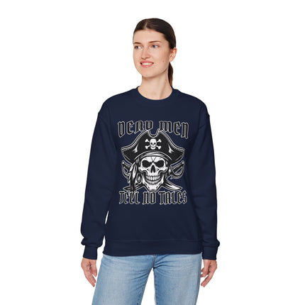 Dead Men Tell No Tales pirate skull jolly roger graphic sweatshirt.