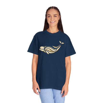 Inuit Inspired Beluga Whale T-Shirt | Indigenous Art Marine Graphic