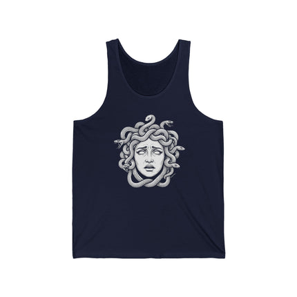 Medusa Head Tank Top | Greek Mythology Snake Hair Graphic Tee Head