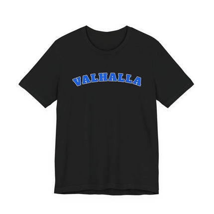 Valhalla Bold Blue Text T-Shirt | Norse Mythology Viking Unisex Tee | V7