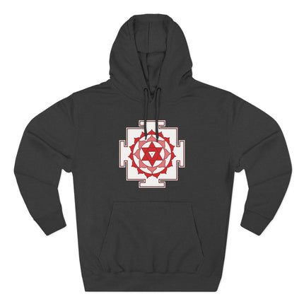 Matangi Yantra sacred geometry symbol on a black pullover hoodie.