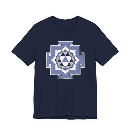 Hindu Durga Yantra sacred geometry mandala graphic tee shirt design.