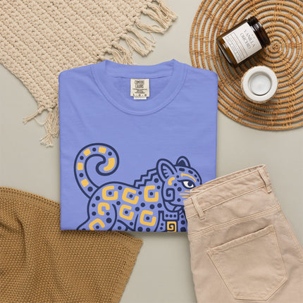 Mayan Jaguar T-Shirt | Turquoise Mesoamerican Animal Graphic Tee