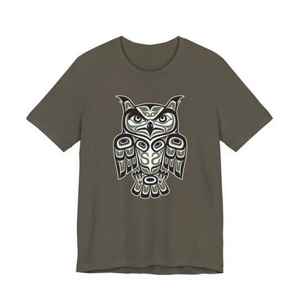 Red Black Owl T-Shirt | Pacific Northwest Indigenous Art Formline Design | Owl