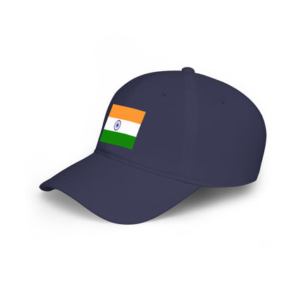 Indian flag baseball cap featuring the tricolor and Ashoka Chakra.