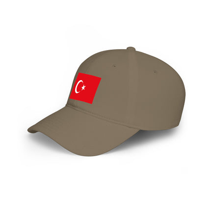 Khaki Turkish flag baseball cap featuring the national crescent and star.