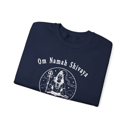 Lord Shiva Om Namah Shivaya meditation graphic sweatshirt for spiritual wear.