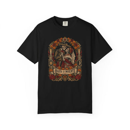 Hasta La Muerte T-Shirt | Skeleton Couple and Floral Romance