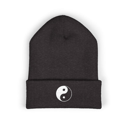 Yin Yang Cuffed Beanie | Embroidered Taoist & Zen Symbol
