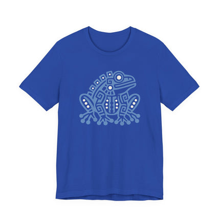 Aztec Frog T-Shirt | Green and Gold Geometric Animal Graphic Tee