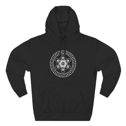 Metatron's Cube With Alchemy Symbols Hoodie | Unisex Sacred Geometry Pullover V2