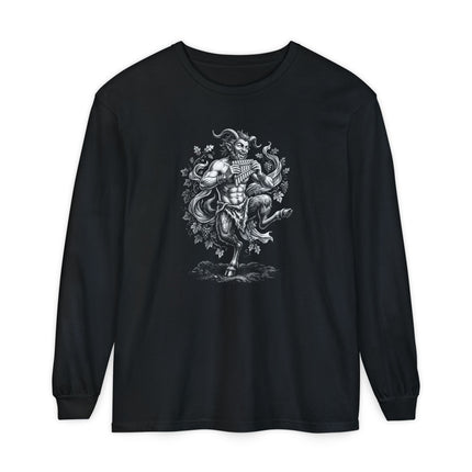 Pan T-Shirt | Dancing Greek God with Panpipes Long Sleeve Tee