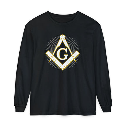 Freemason Square and Compasses T-Shirt | Masonic Emblem Long Sleeve Tee
