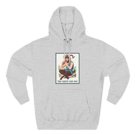 Pan satyr god graphic on a hoodie. Greek mythology art print featuring The Great God Pan.