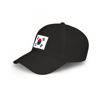 Black baseball cap featuring the South Korean flag (Taegeukgi) design.