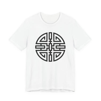 Minimalist Cai symbol graphic tee featuring Chinese prosperity and good fortune design.