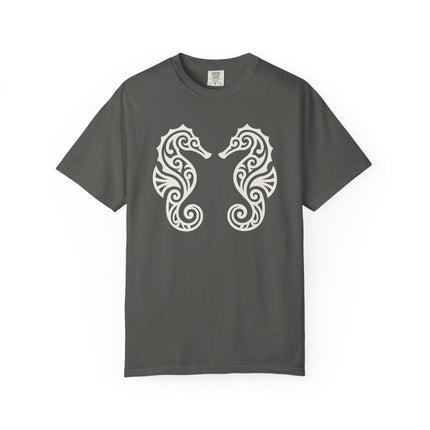 Tribal Seahorses T-Shirt | Ornate Marine Life Design Unisex Unisex Tee
