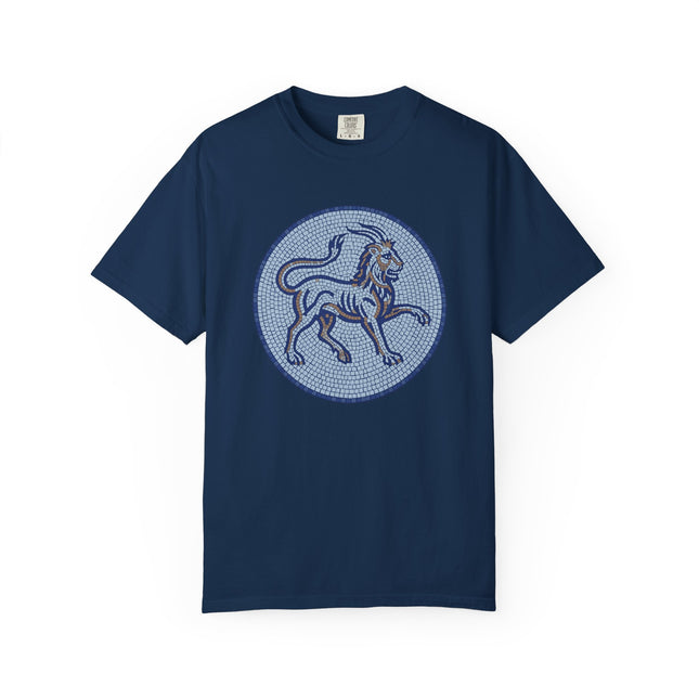 Ancient Mosaic Chimera T-Shirt | Mythological Blue Lion-Goat Unisex Unisex Tee
