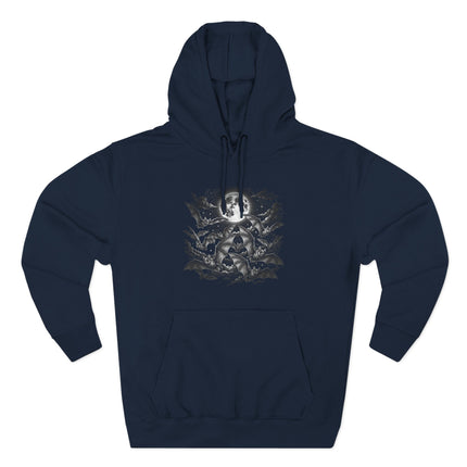 Bats Full Moon Hoodie | Gothic Night Sky Flying Bats Pullover Hoodie
