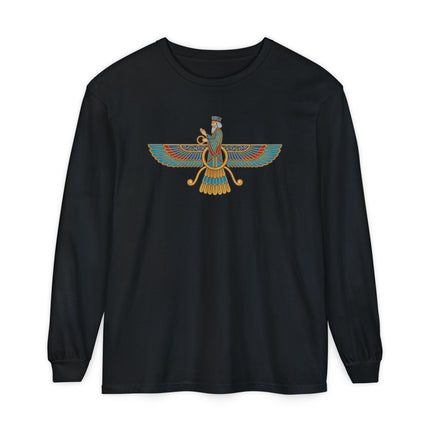 Persian Faravahar T-Shirt | Zoroastrian Winged Symbol Long Sleeve Tee