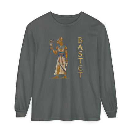 Egyptian Goddess Bastet T-Shirt | Feline Deity Art Long Sleeve Tee
