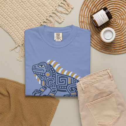 Mayan Iguana T-Shirt | Green Mesoamerican Inspired Animal Graphic
