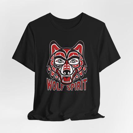 Wolf Spirit T-Shirt | Red & Black Indigenous Formline Wolf Head | Spirit