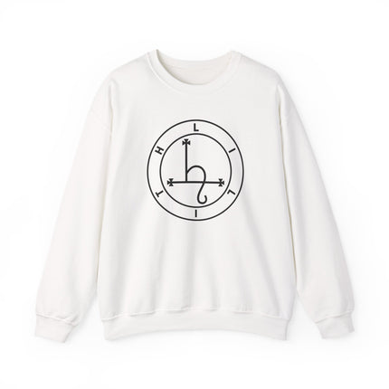 Witchy occult sweatshirt featuring the mystical Lilith sigil symbol print.