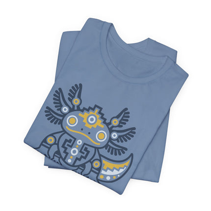 Aztec Axolotl T-Shirt | Teal and Gold Geometric Animal Design Tee