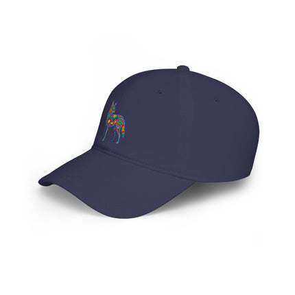 Huichol Coyote DTF Print Baseball Cap | Indigenous Mexican Art Hat