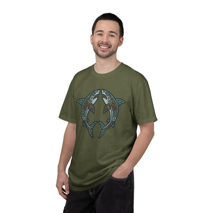 Mayan Sharks Symbol T-Shirt | Tribal Geometric Ocean Life Graphic Tee