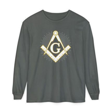 Freemason Square and Compasses T-Shirt | Masonic Emblem Long Sleeve Tee