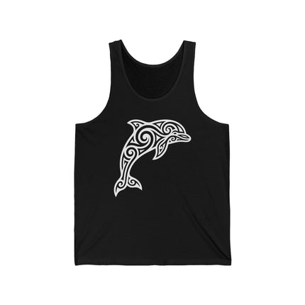 Tribal Celtic dolphin graphic with intricate knotwork design.