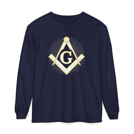 Freemason Square and Compasses T-Shirt | Masonic Emblem Long Sleeve Tee
